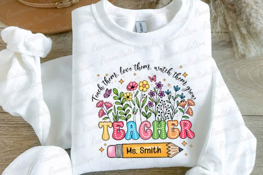 Teacher Wildflowers Personalized shirt