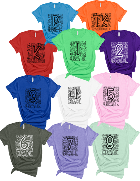 Grade Level sublimated typography shirt