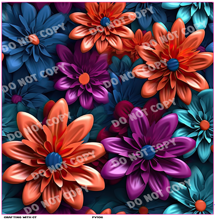 PV106 3D flowers 3 vinyl sheet