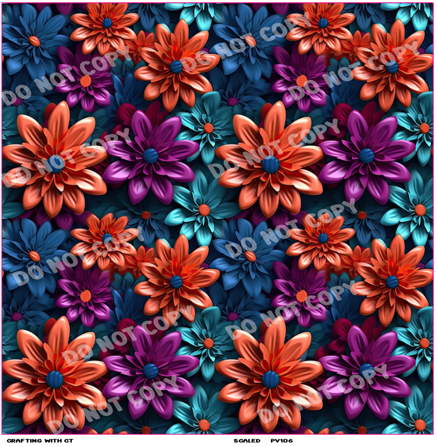 PV106 3D flowers 3 vinyl sheet