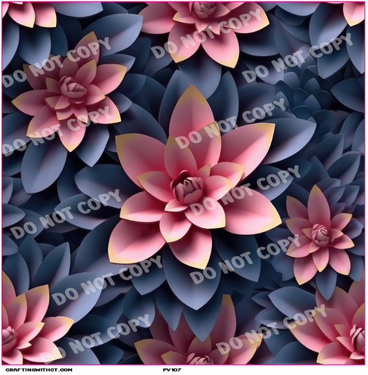 PV107 3D flowers 4 vinyl sheet