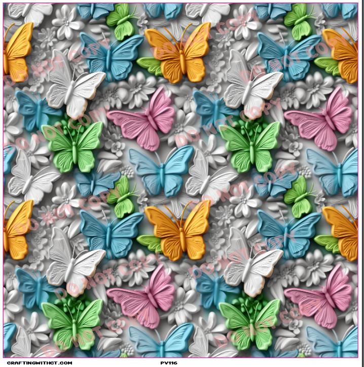 PV116 3D butterflies 2 vinyl sheet