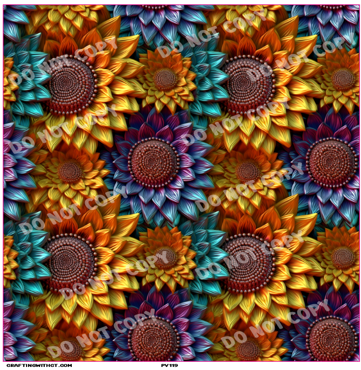 PV119 3D Sunflowers vinyl sheet