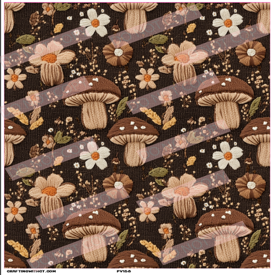 PV158 mushroom embroidery sheet