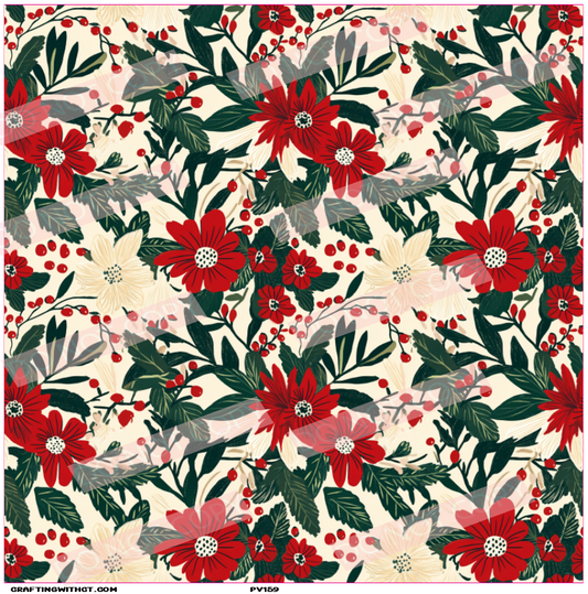 PV159 red and green floral sheet