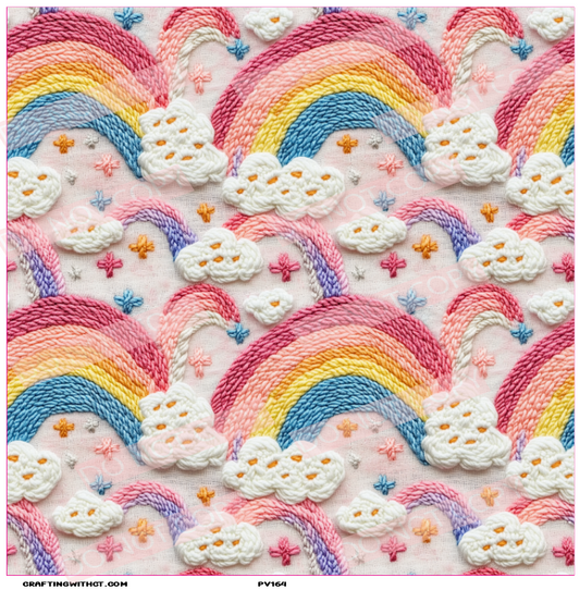 PV164 embroidery rainbows sheet