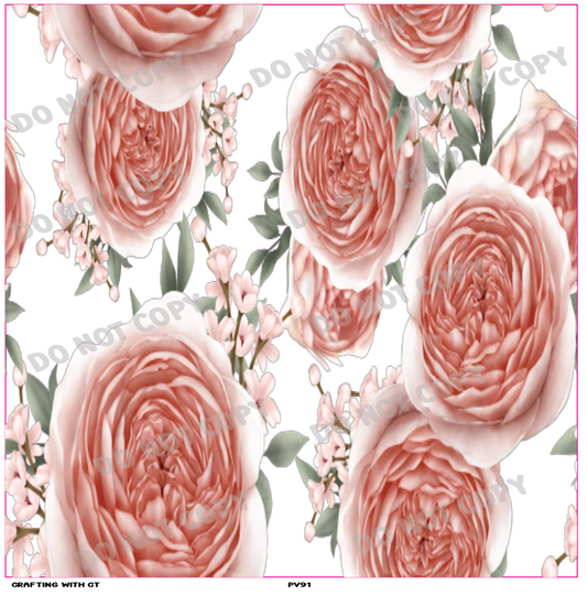 PV91 Coral Roses vinyl sheet