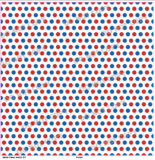 PV93 Red, White and Blue Dots vinyl sheet