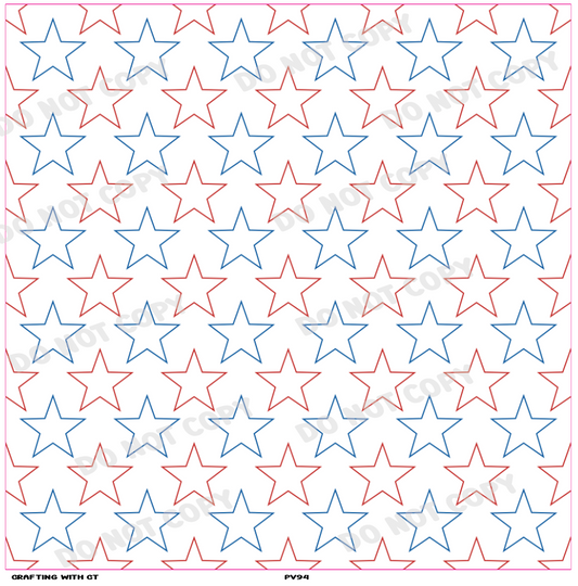 PV94 Red and Blue Stars vinyl sheet
