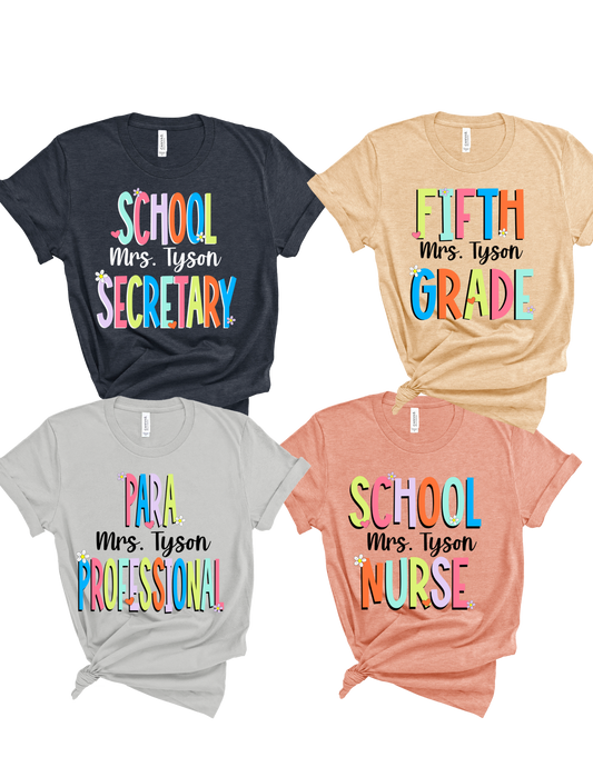 Personalized Grade Level Team Split shirt