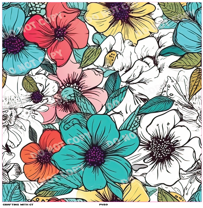 PV89 Bright Florals 3 vinyl sheet