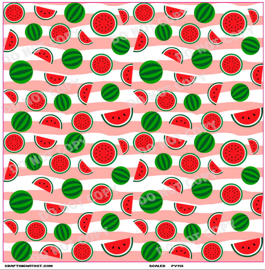 PV113 Watermelon wavy vinyl sheet