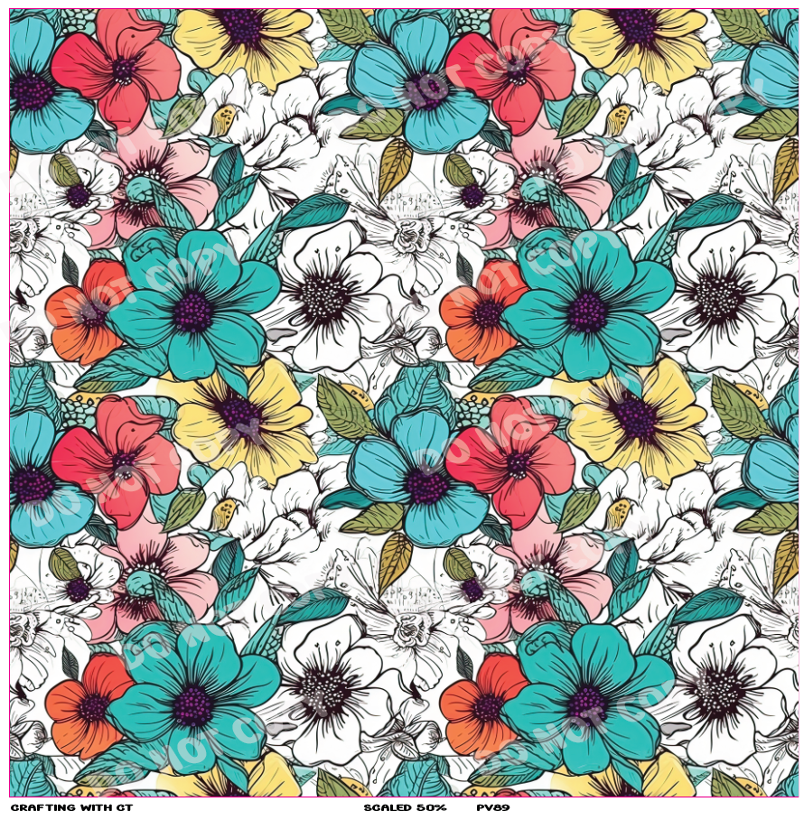 PV89 Bright Florals 3 vinyl sheet