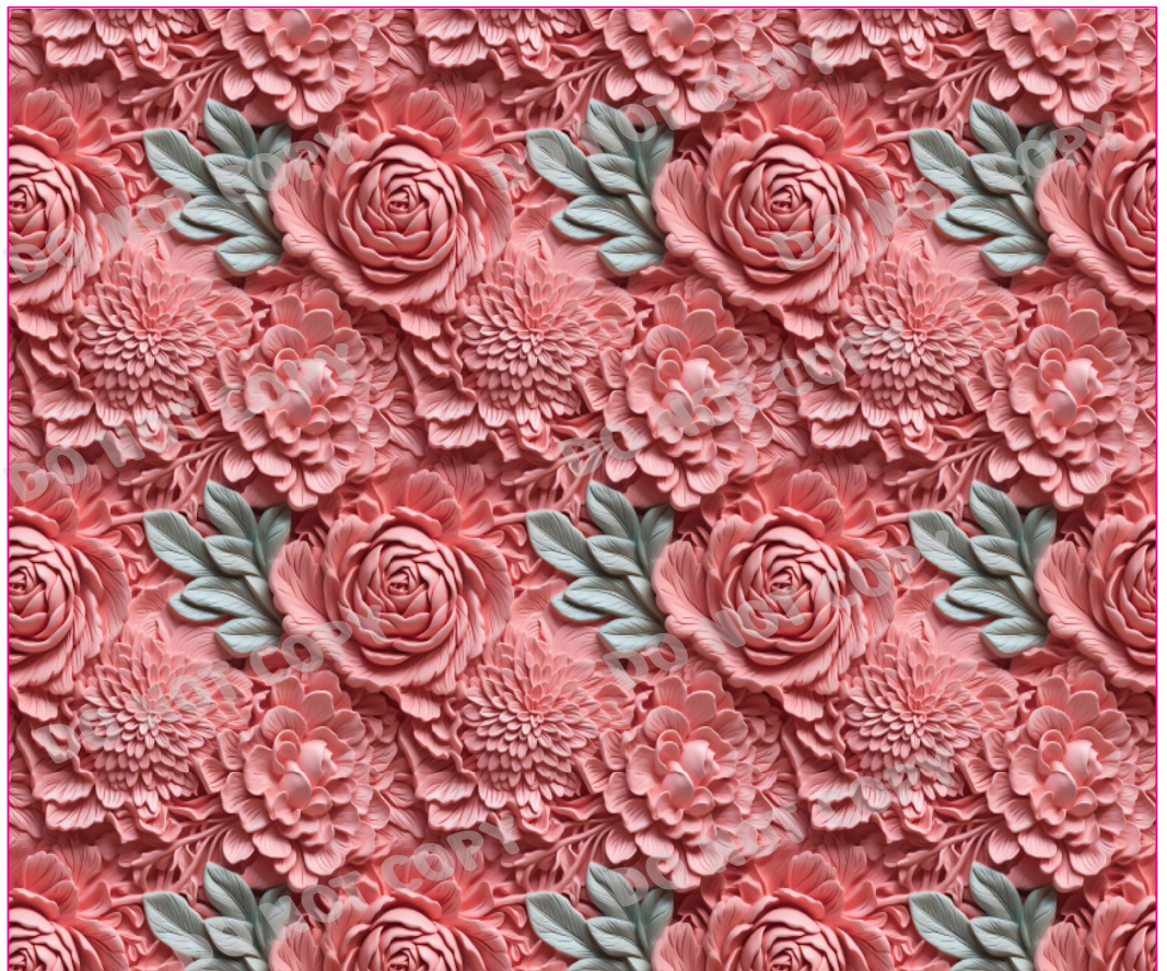 PV114 3D peonies 1 vinyl sheet