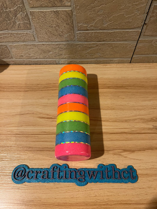 Neon stripes tumbler - straight