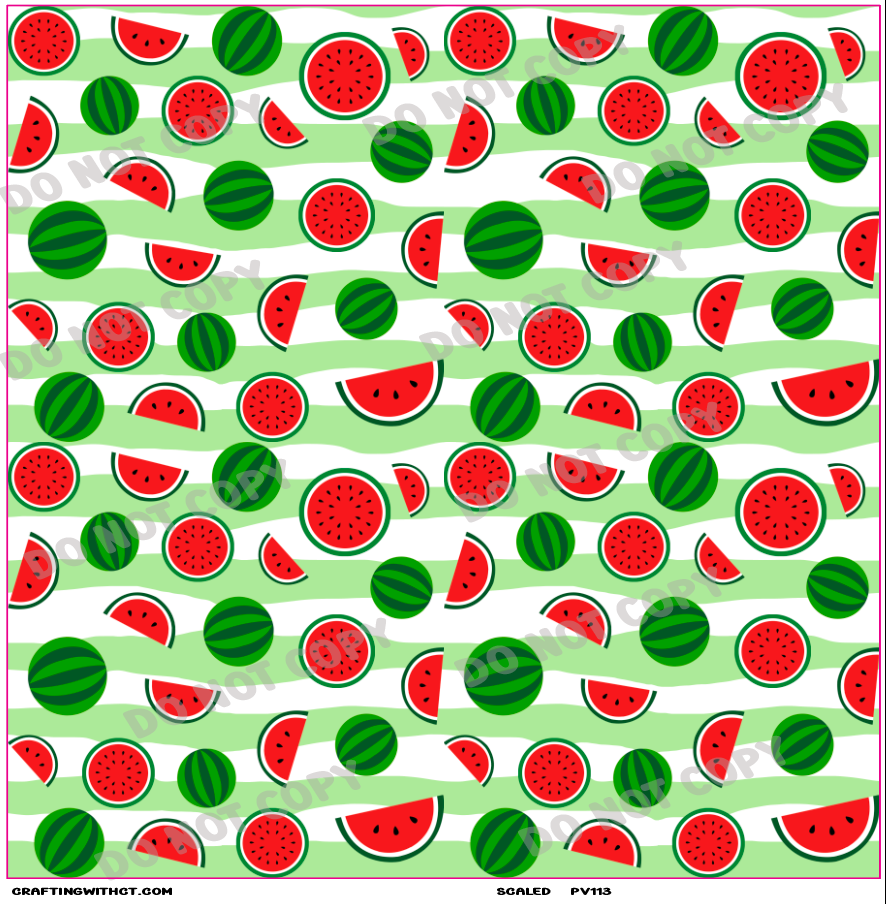 PV113 Watermelon wavy vinyl sheet
