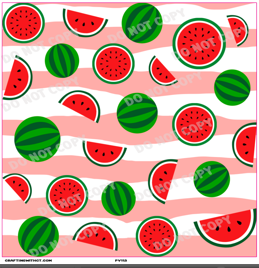 PV113 Watermelon wavy vinyl sheet