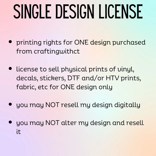 Single design commercial use license