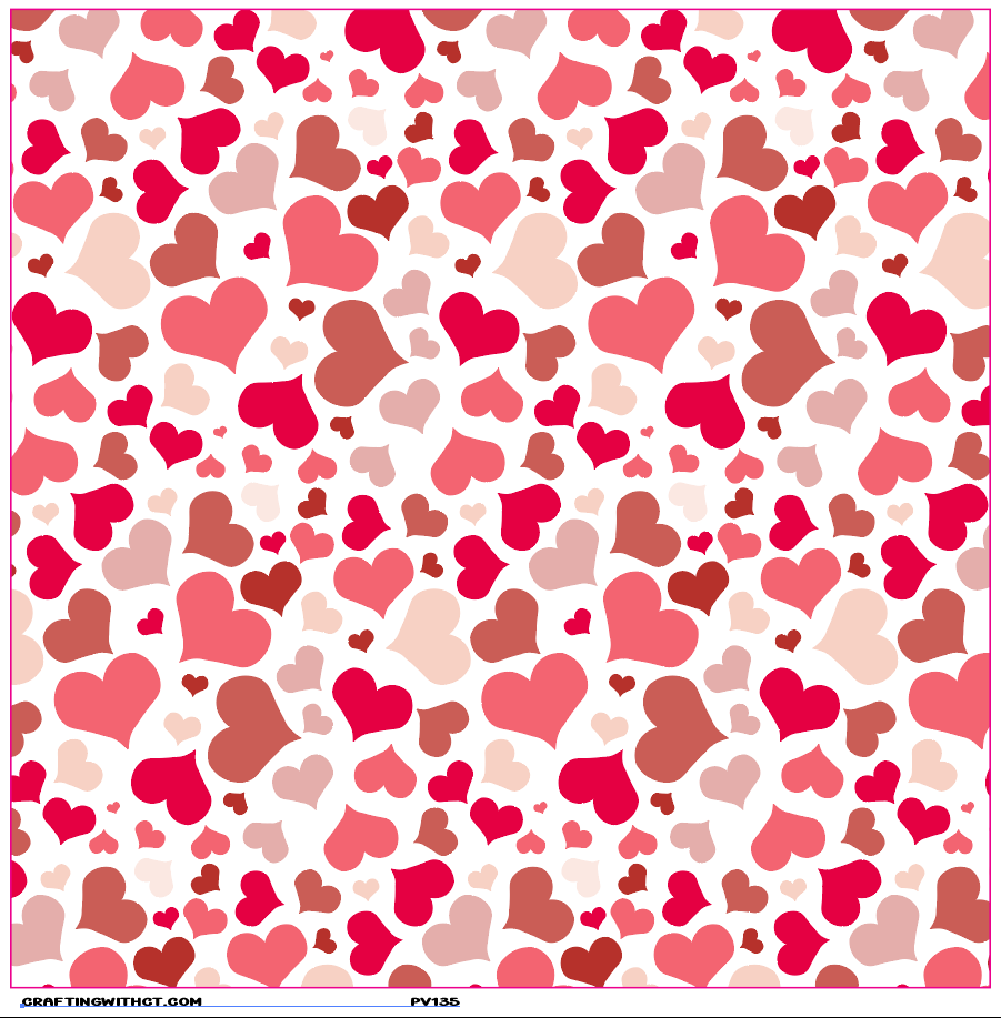 PV135 scattered hearts vinyl sheet by