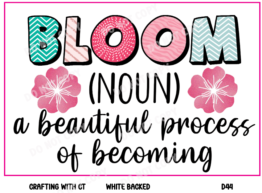 D44 Bloom decal – craftingwithct