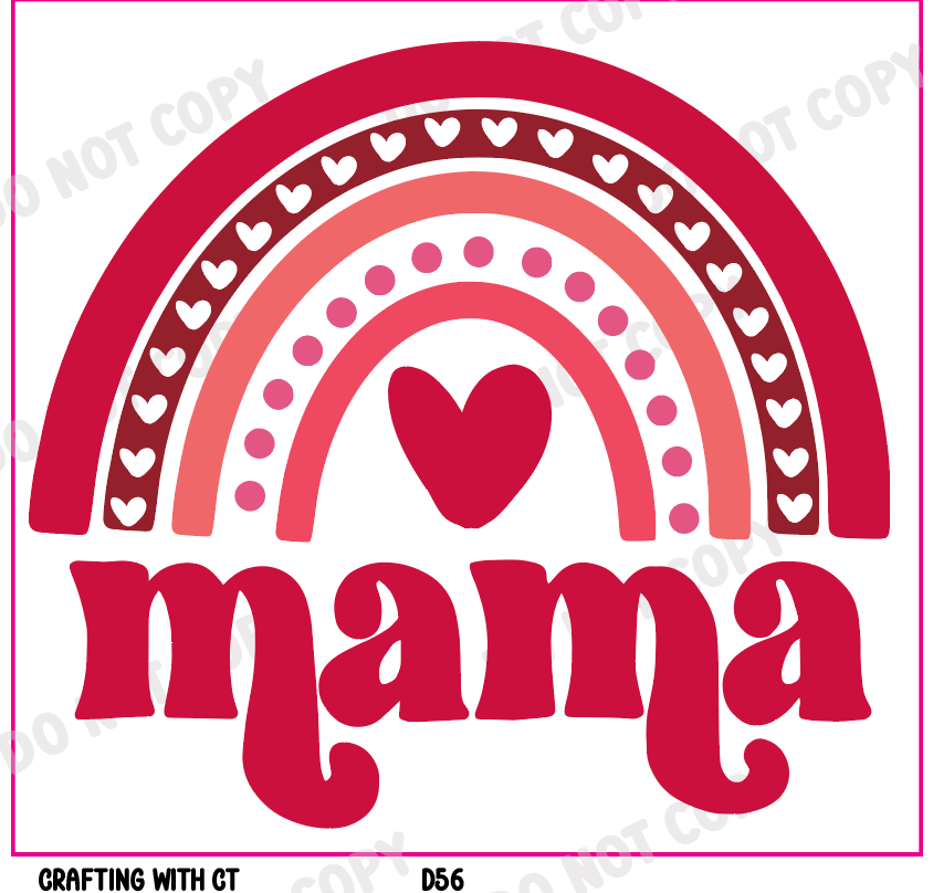 D56 Mama red rainbow decal