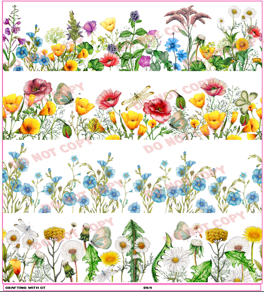 DS4 - Floral border decal sheet
