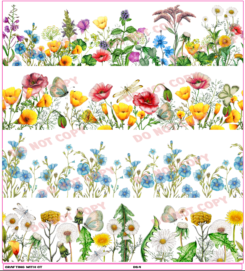 DS4 - Floral border decal sheet