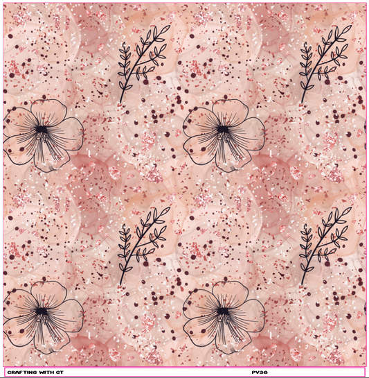 PV38 Floral Outlines vinyl sheet -