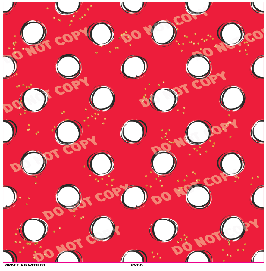 PV68 Mouse dots white vinyl sheet