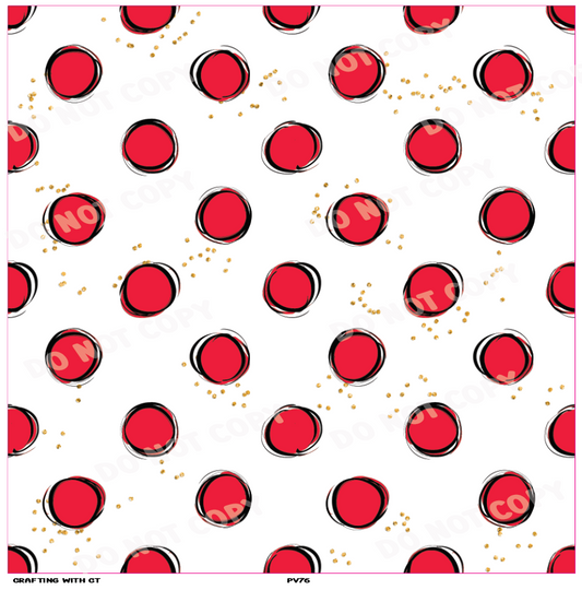 PV76 Mouse dots red v2 vinyl sheet