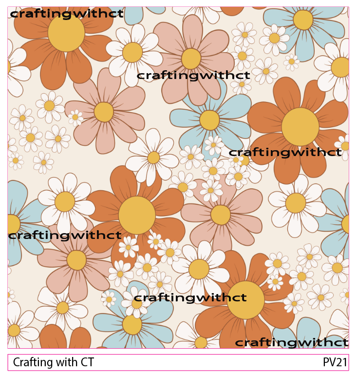 PV21 Retro Flowers vinyl sheet