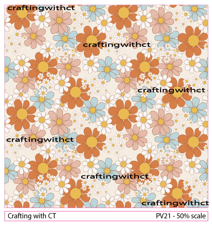 PV21 Retro Flowers vinyl sheet