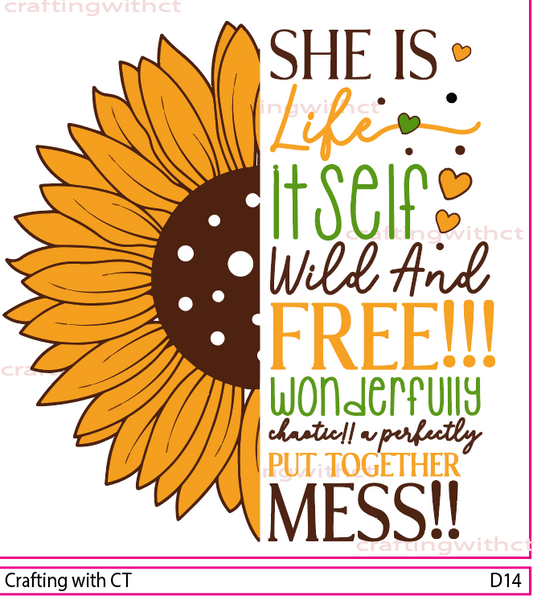 D16 She is Life Itself decal